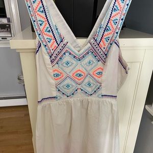 american eagle white and patterned dress